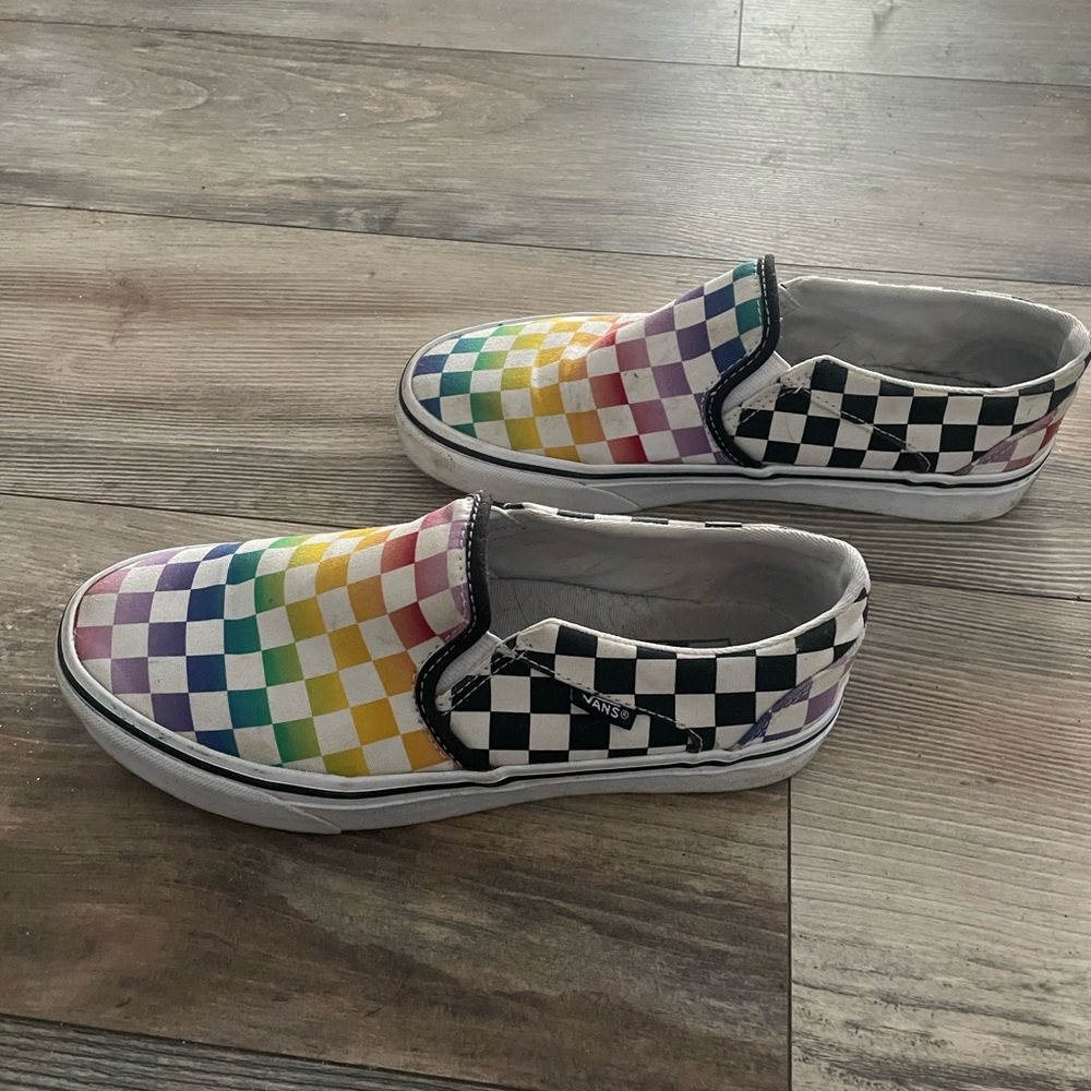 Rainbow Checkered Vans